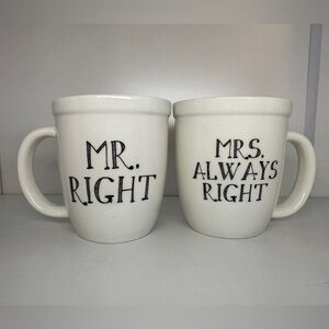 Mr. Right and Mrs. Always Right Mug Ceramic Mug Set Kitsch